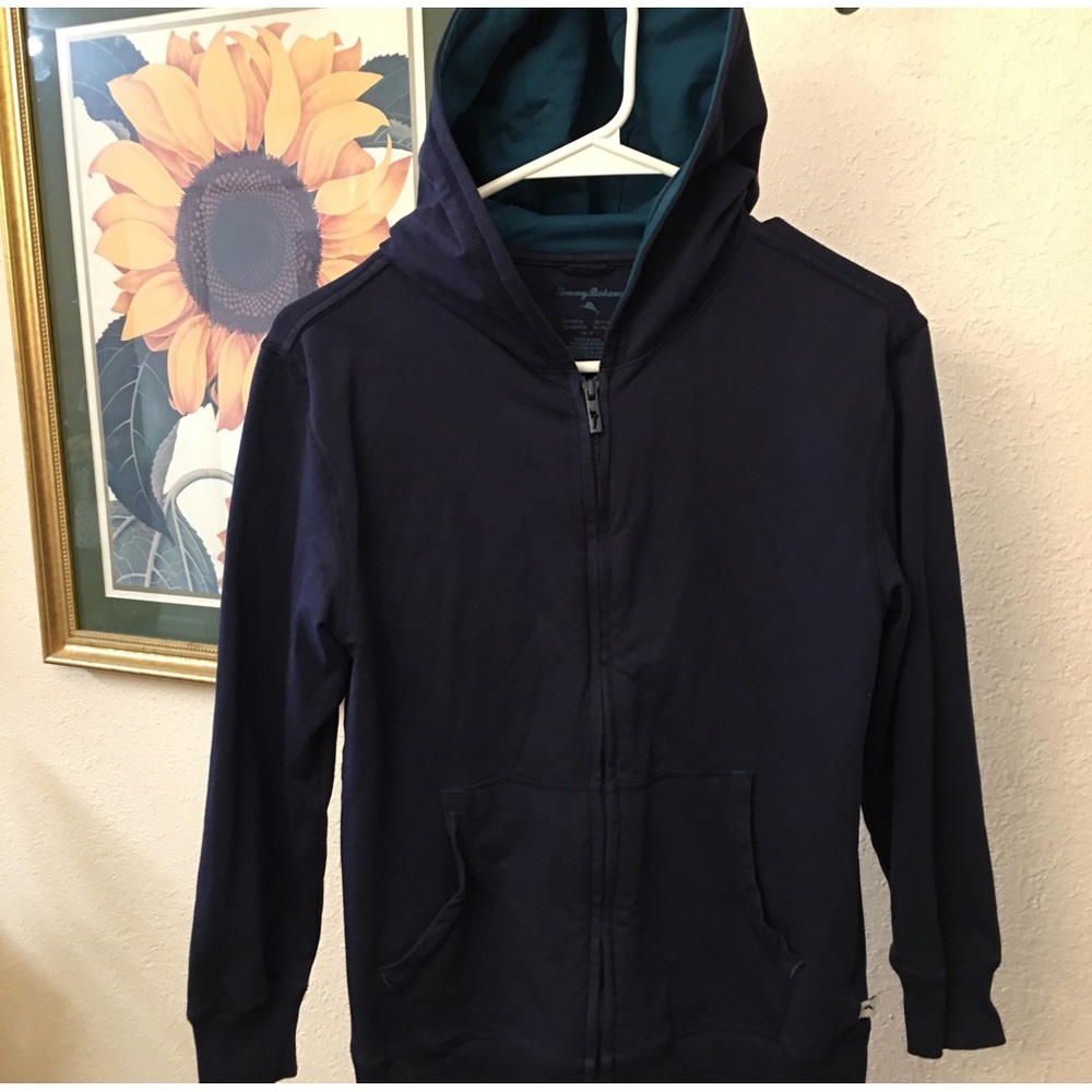 Tommy Bahama Navy Blue/Teal Zip-Up Hoodie